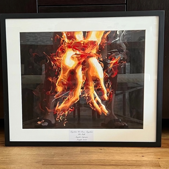 Unframed 16x20 Together We Rise, Together We Fall Acrylic Painting 2021 - Picture 3 of 3